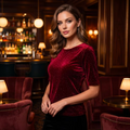 Burgundy Velvet Sparkle Top