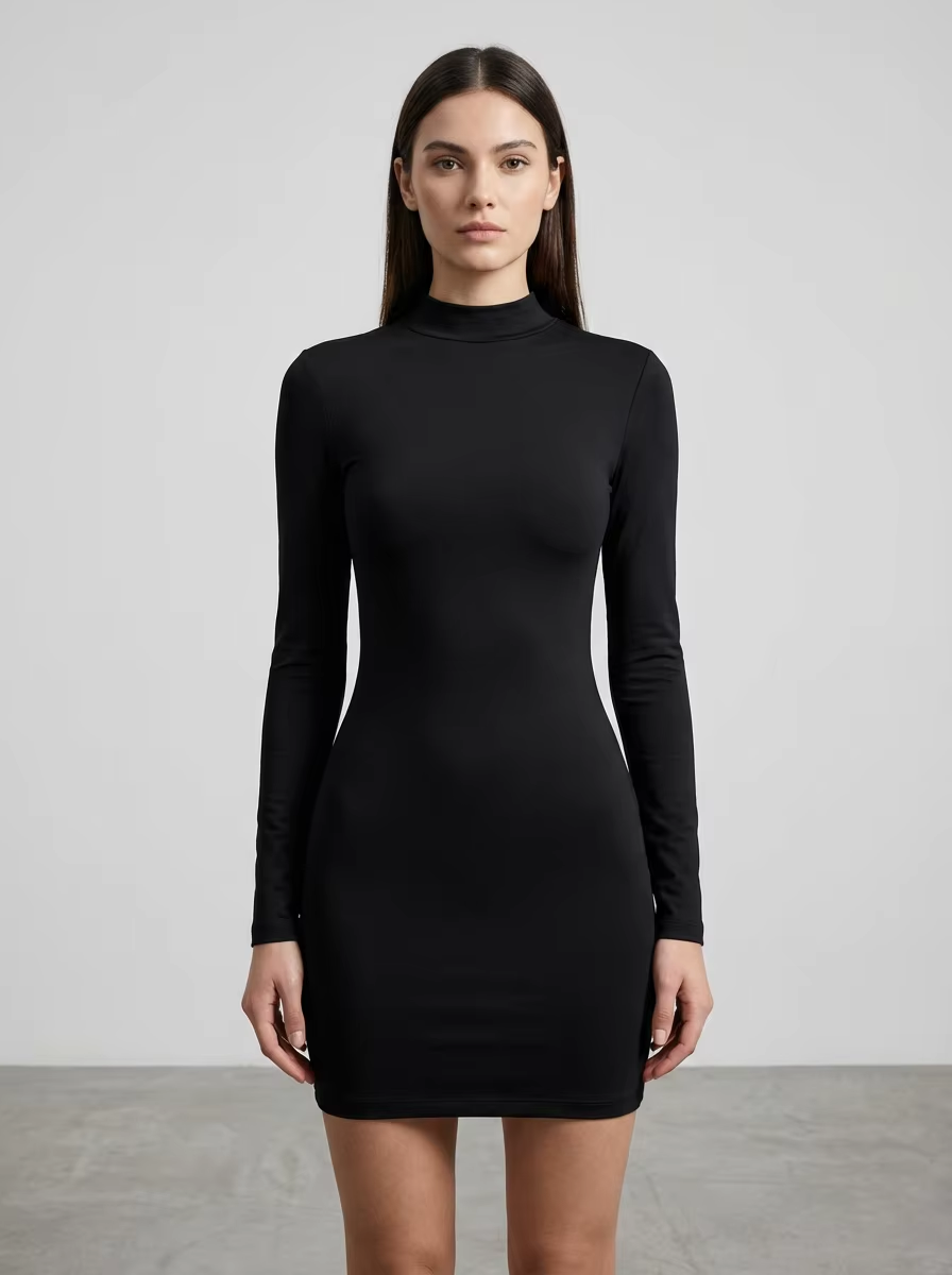 Black Long Sleeve Bodycon Dress